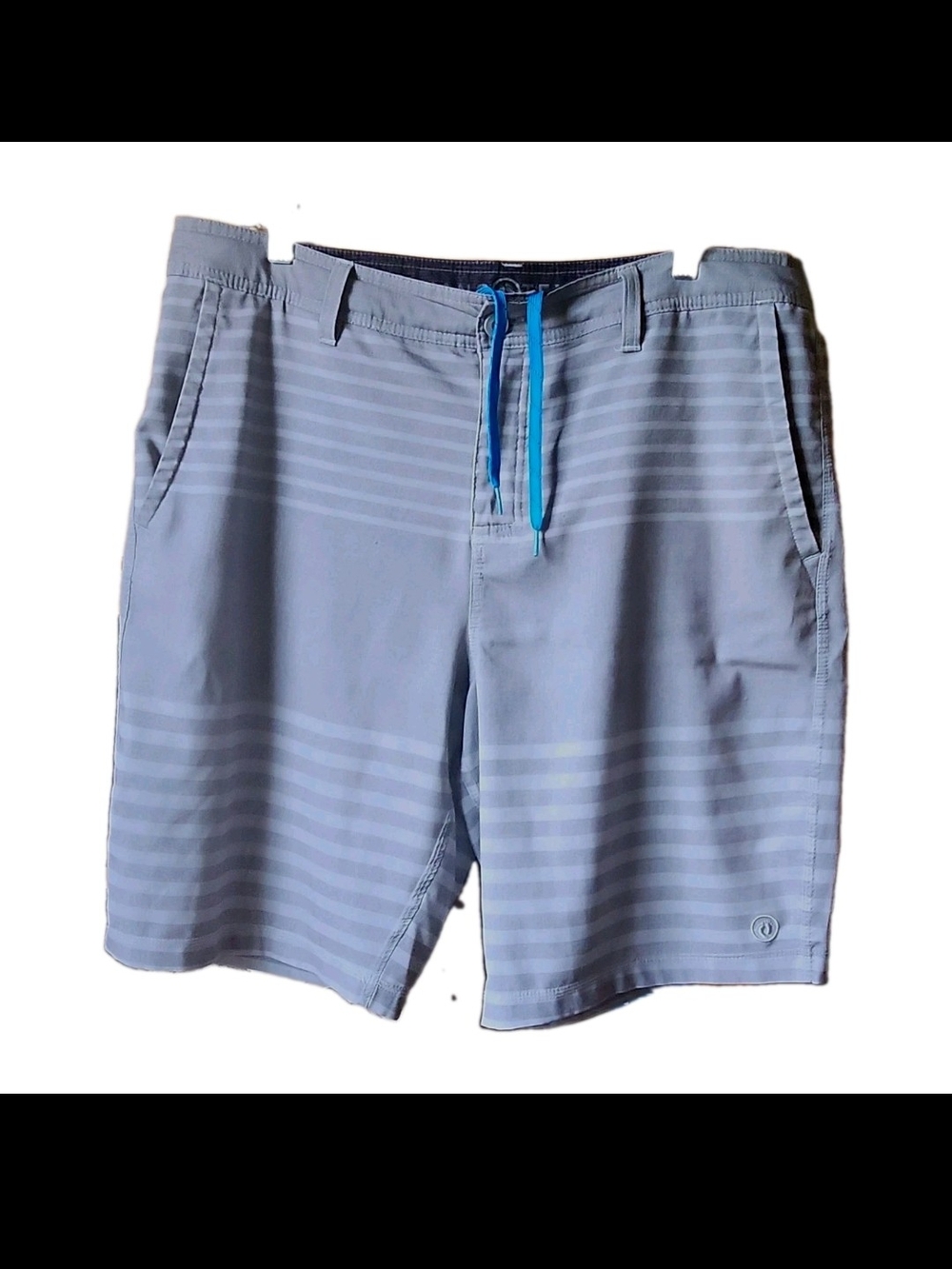 Hang Ten Men's Gray Swim Hiking Golf Shorts, Sz 36. Flat Front, Pockets. FLAWS
